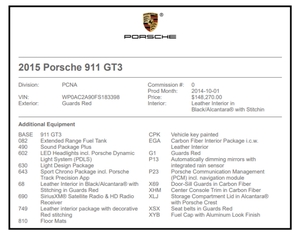  2015 Porsche 911 GT3