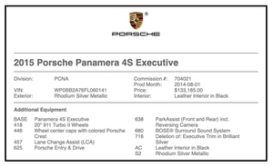  20K-Mile 2015 Porsche Panamera 4S Executive Edition