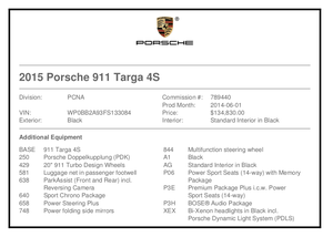 2015 Porsche 991 Targa 4S