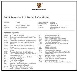 8K-Mile 2015 Porsche 991 Turbo S Cabriolet