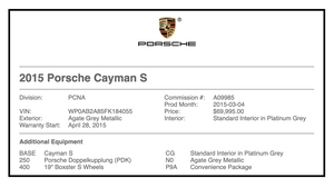  6K-Mile 2015 Porsche Cayman S