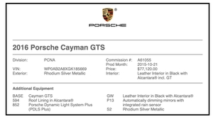 3K-Mile 2016 Porsche 981 Cayman GTS 6-Speed