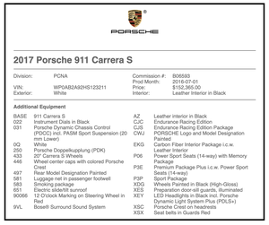 77-Mile 2017 Porsche 911 Carrera S Endurance Edition