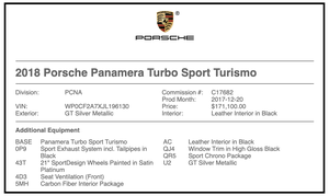 2018 Porsche Panamera Turbo Sport Turismo