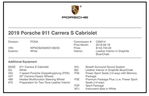 2019 Porsche 991.2 Carrera S Cabriolet