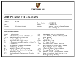 New 17-Mile 2019 Porsche 991.2 Speedster Heritage Edition