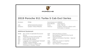 2019 Porsche 911 Turbo S Exclusive Cabriolet