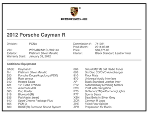 12K-Mile 2012 Porsche 987 Cayman R