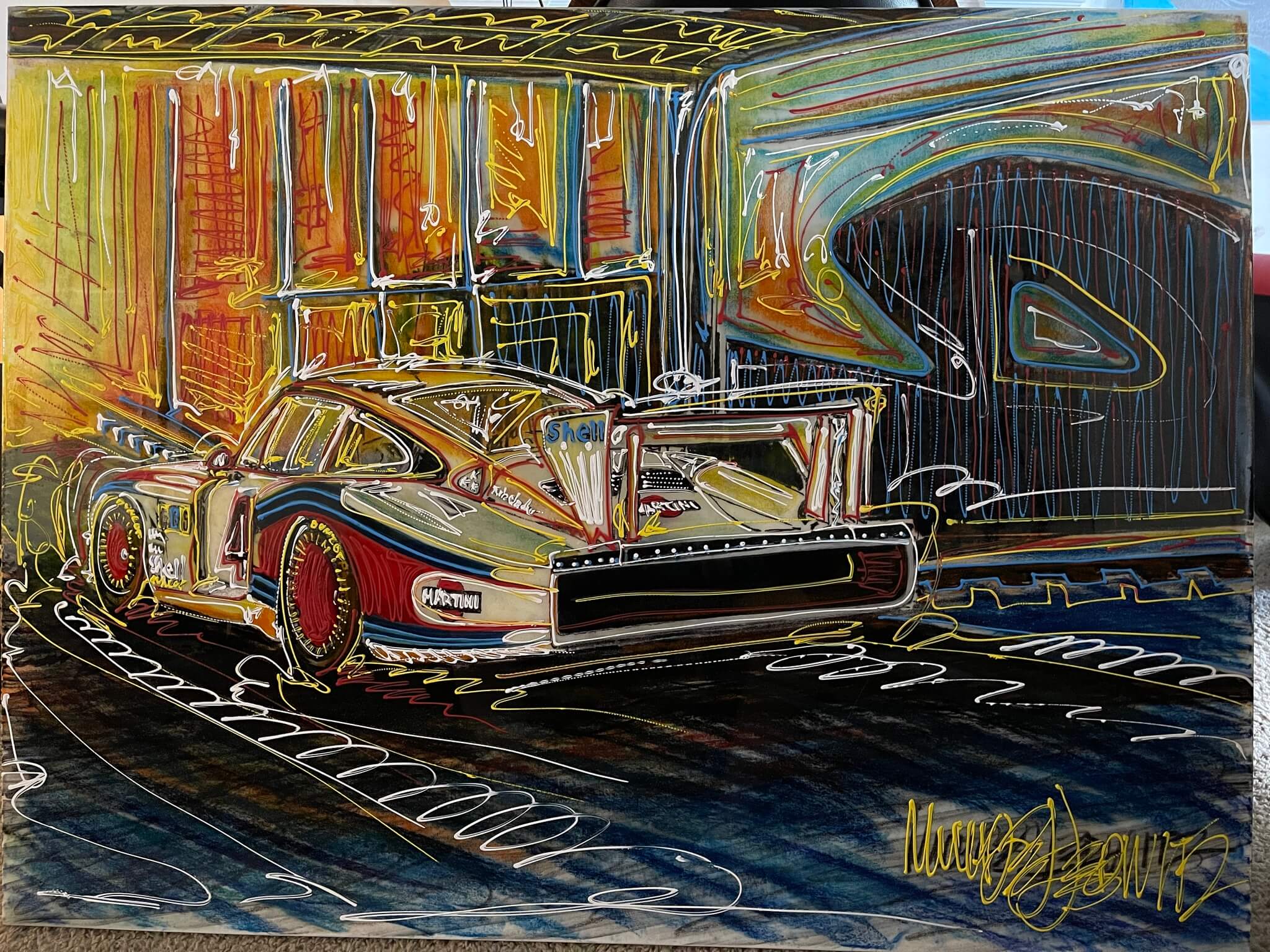 Porsche 935 Martini Painting by Michael Ledwitz