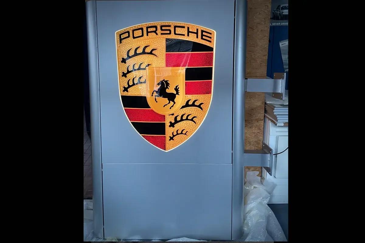 DT: Illuminated Double-sided Porsche Dealership Sign (72" x 48")