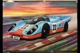 "Porsche 917 Gulf #22" Painting by Greg Stirling (51" X 33")