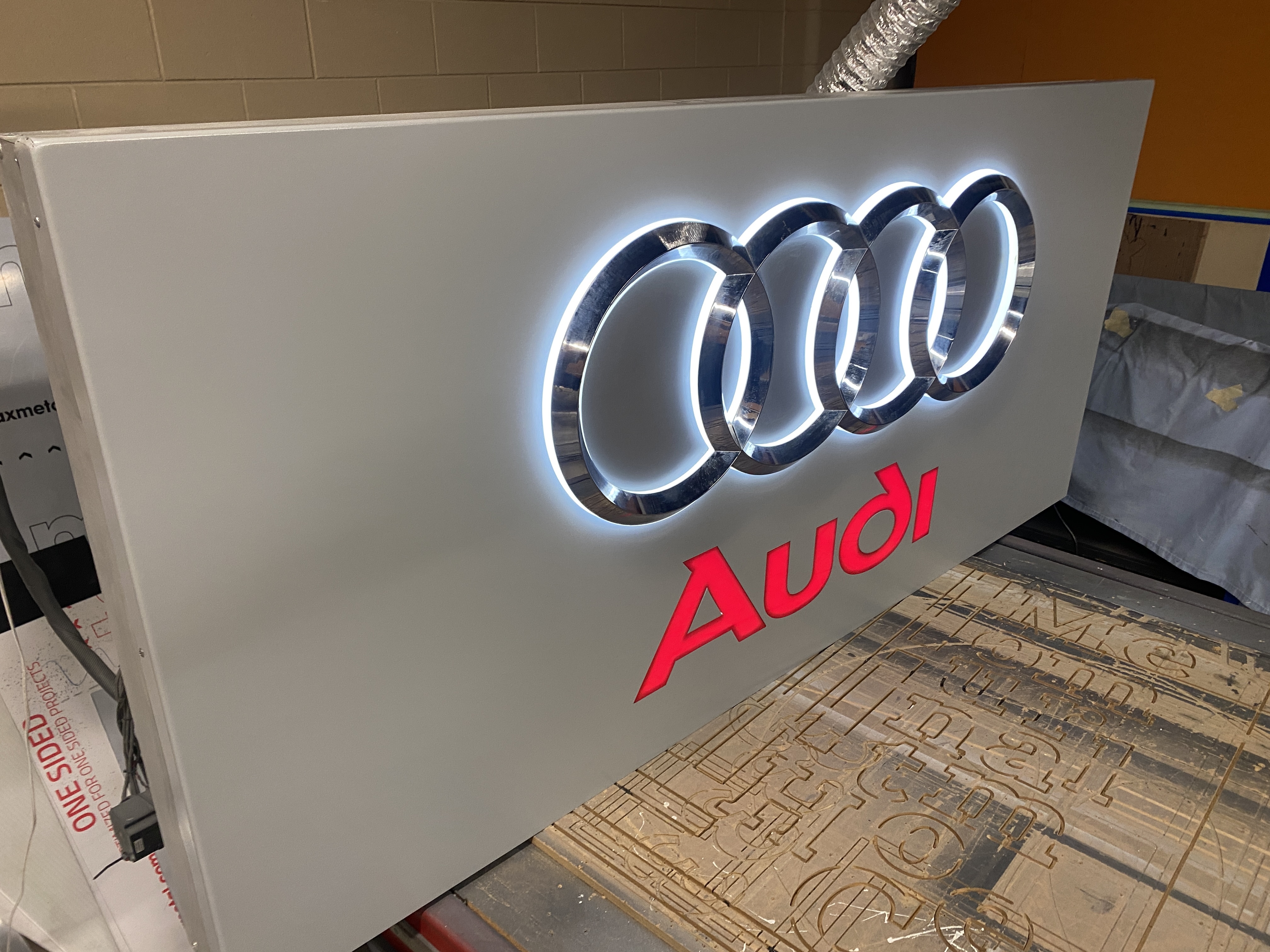 Illuminated Original Audi Dealership Sign (85" x 40" x 6")