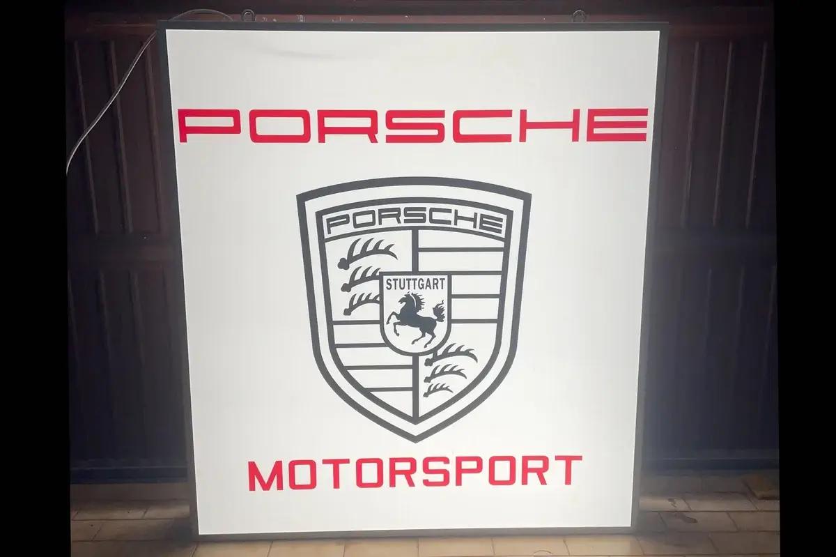  Illuminated Porsche Motorsport Sign (54" x 48" x 7")