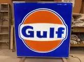 Illuminated Vintage Gulf sign