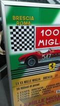 Illuminated Ferrari "La Mille Miglia Del Ventennale"Sign (17" x 22")