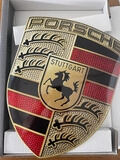 Authentic Porsche Design Drivers Selection Enamel Porsche Crest (12" X 15 1/2")
