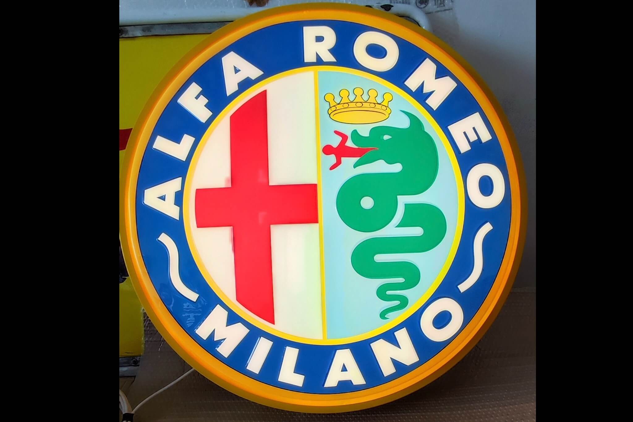 Illuminated 1980s Alfa Romeo Sign