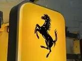Authentic Double-Sided Illuminated Ferrari Sign