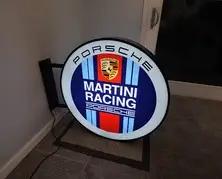 No Reserve Illuminated Porsche Martini Double-Sided Sign