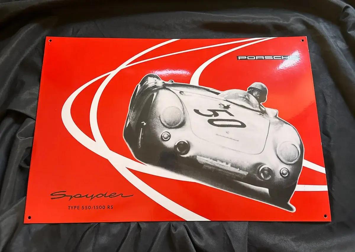 DT: Limited Edition Authentic Porsche 550 Spyder Enamel Sign