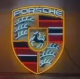 Illuminated Neon Porsche Crest