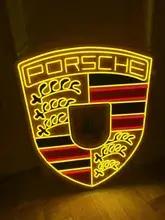 Neon Style LED Porsche Crest
