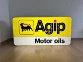  Authentic Illuminated Agip Motor Oils Sign