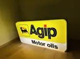  Authentic Illuminated Agip Motor Oils Sign