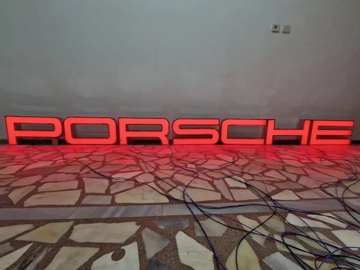 No Reserve Illuminated Reproduction Porsche Style Sign