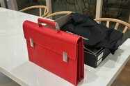 DT: Porsche Design Red Leather Briefcase