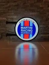 No Reserve Illuminated Porsche Martini Double-Sided Sign