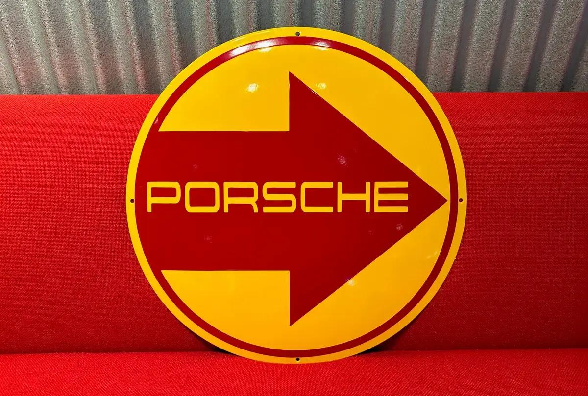 No Reserve Porsche Style Garage/Collection Entrance Enamel Sign 20"