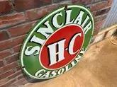 No Reserve Sinclair H-C Gasoline Porcelain Style Sign