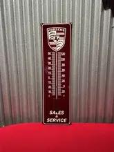 No Reserve Large Porsche Style Enamel Thermometer