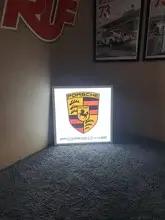 No Reserve Illuminated Reproduction Porsche Crest Sign