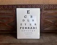  Ferrari Style Enamel Eye Chart Sign