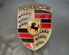 DT: Enamel Porsche Crest (12" X 15 1/2")