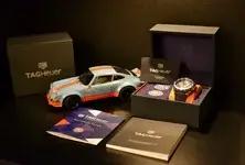 DT: Tag Heuer Gulf Watch and 1:18 Scale Carrera RSR Model
