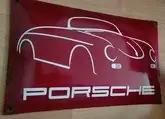 No Reserve Porsche 356 Enamel Style Sign