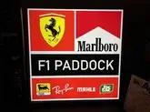 Illuminated Ferrari F1 Paddock Event Sign
