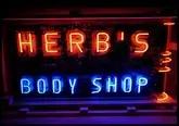 DT: Herb's Body Shop Double-Sided Neon Sign