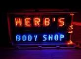 DT: Herb's Body Shop Double-Sided Neon Sign