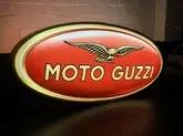 DT: Illuminated Double-Sided Moto Guzzi Motorcycle Sign