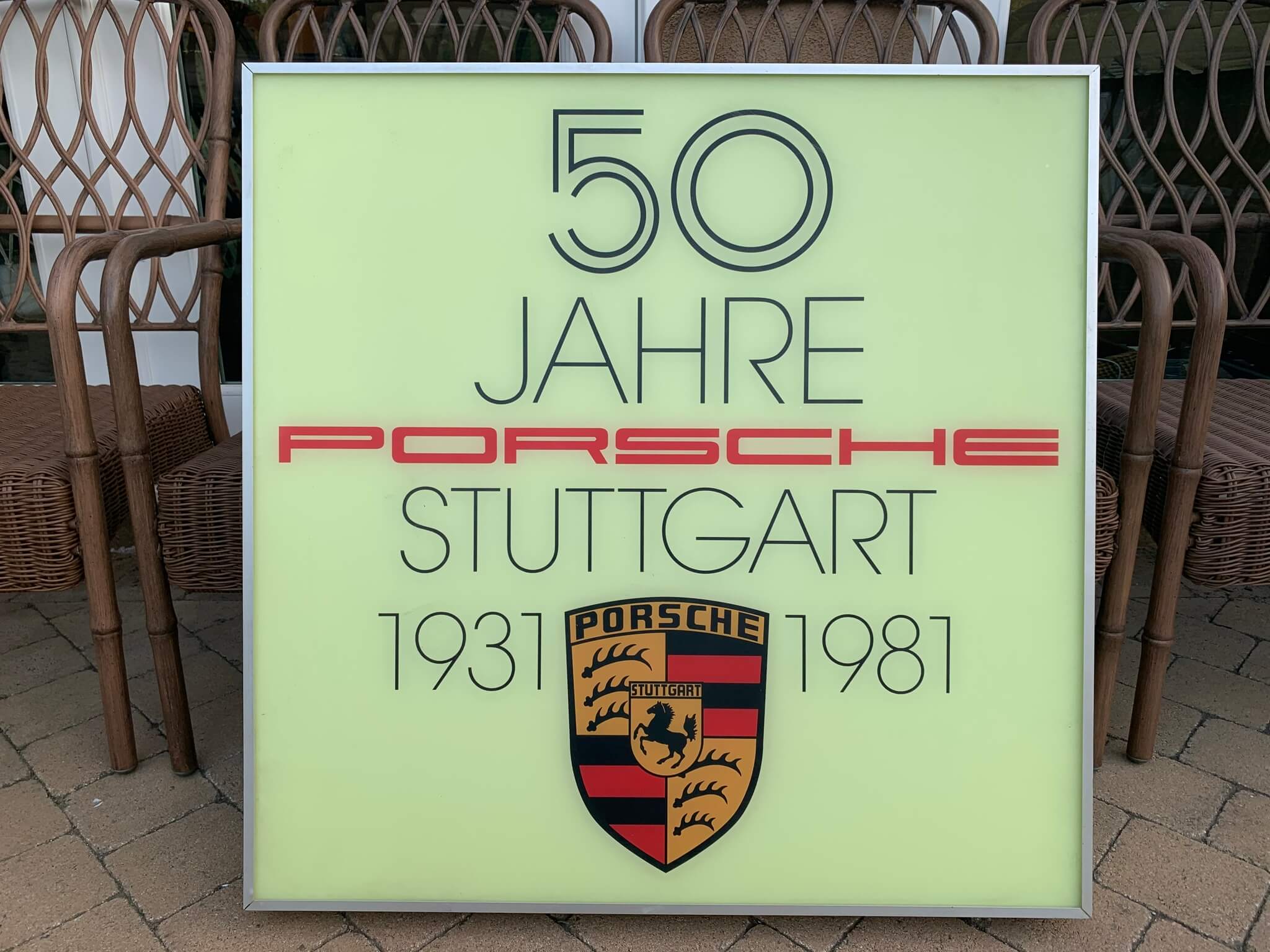  Illuminated 50 Year Anniversary Porsche Sign (32" x 32")