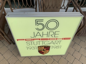  Illuminated 50 Year Anniversary Porsche Sign (32" x 32")