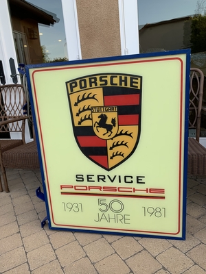 Porsche 50 Jahre (year) Anniversary Double-sided Illuminated Sign