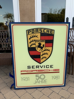 Porsche 50 Jahre (year) Anniversary Double-sided Illuminated Sign