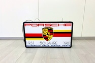 NO RESERVE - Illuminated Factory Porsche 50th Anniversary Sign (31" x 18")