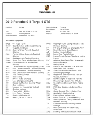 2019 Porsche 991.2 Targa 4 GTS