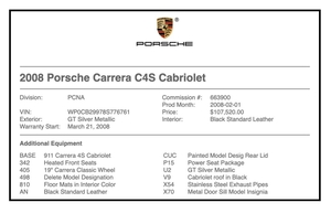 20k-Mile 2008 Porsche 997 Carrera 4S Cabriolet 6-speed